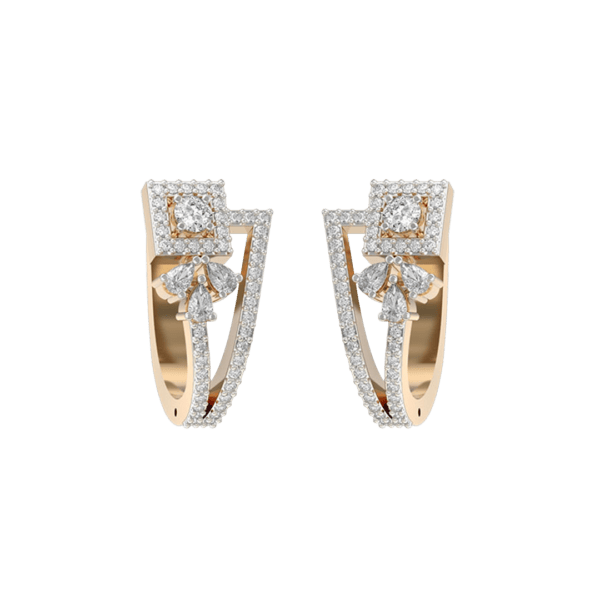 Sensous Angles Diamond Earrings made from VVS EF diamond quality with 1.24 carat diamonds
