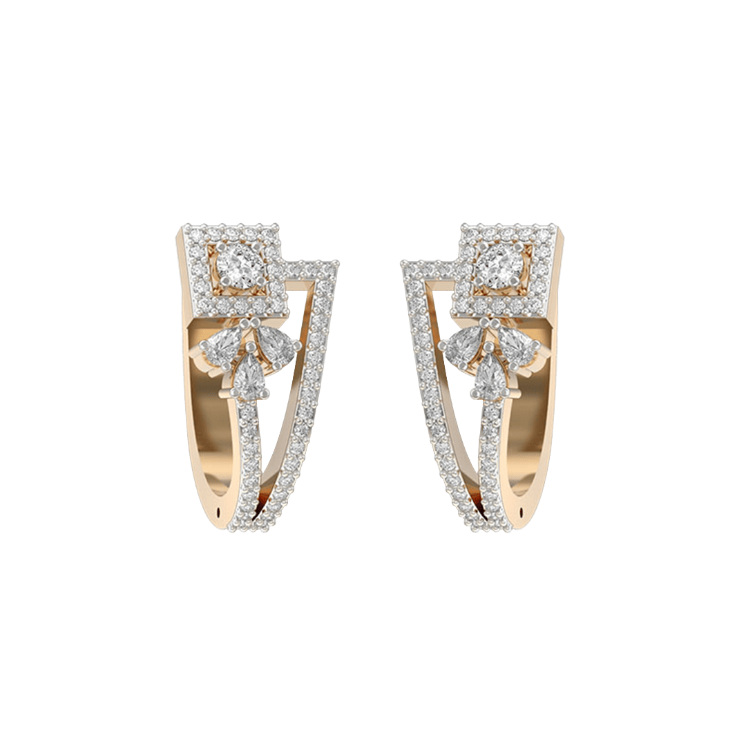 Buy Diamond Earrings in 18KT Yellow Gold Online | ORRA