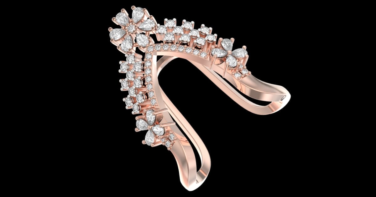Buy quality 916 gold cz heart shape ring in Mumbai