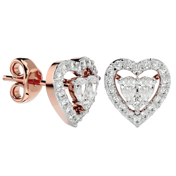 Twin Hearts Diamond Earrings