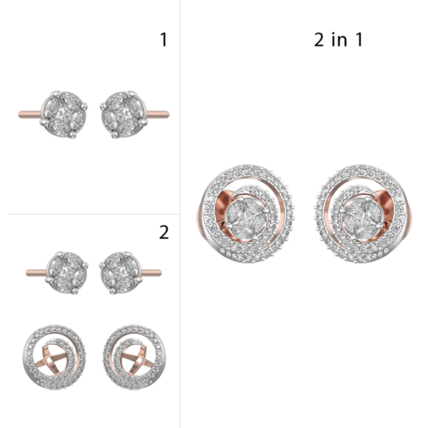 Revolving Aura Diamond Jacket Earrings