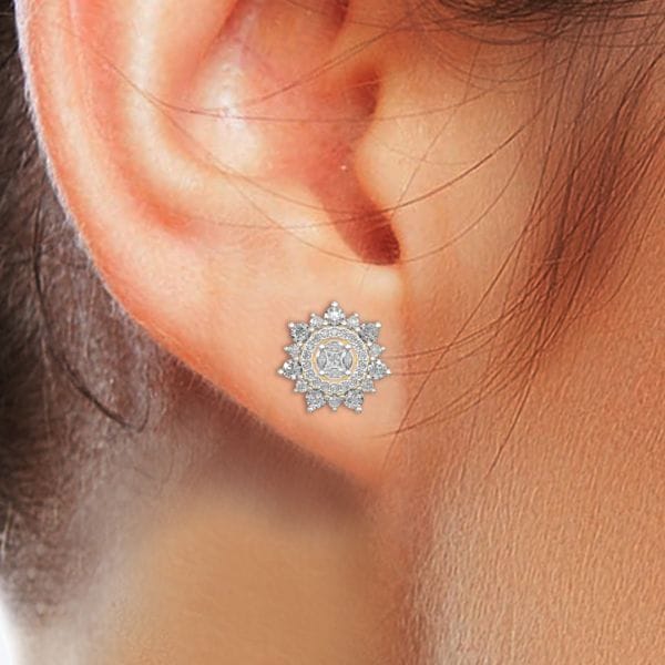 Winsome Whorl Diamond Earrings