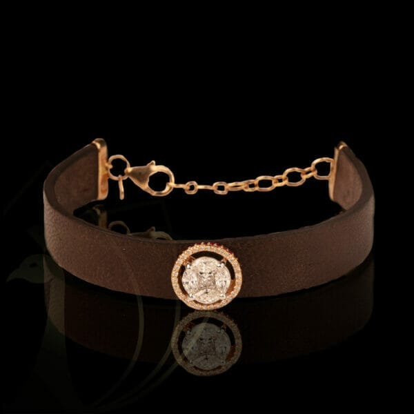 The exquisite ecstasy diamond bracelet in genuine leather.