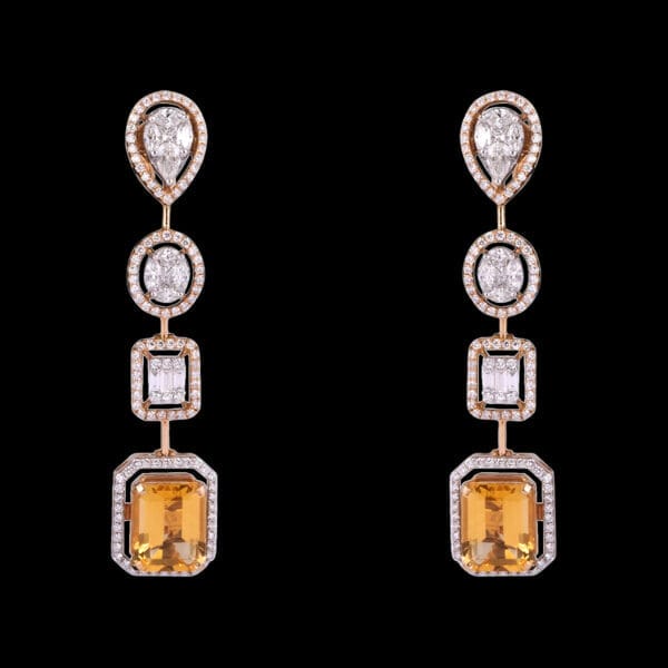 Golden Allure Diamond Earrings