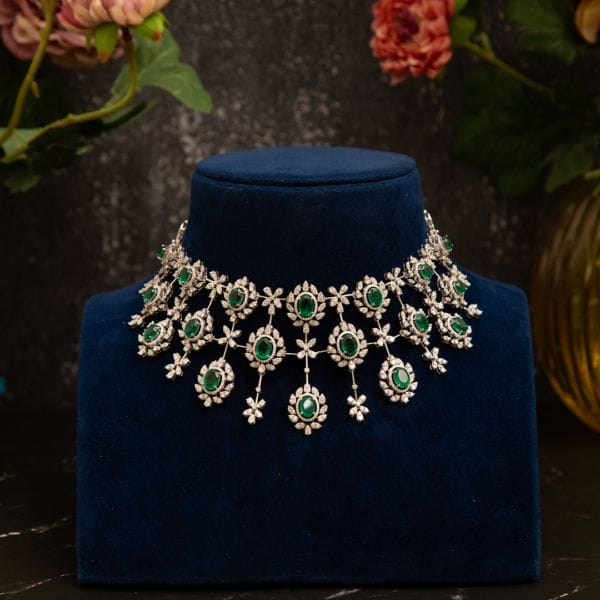 Enchanting Cascade Diamond Choker Necklace