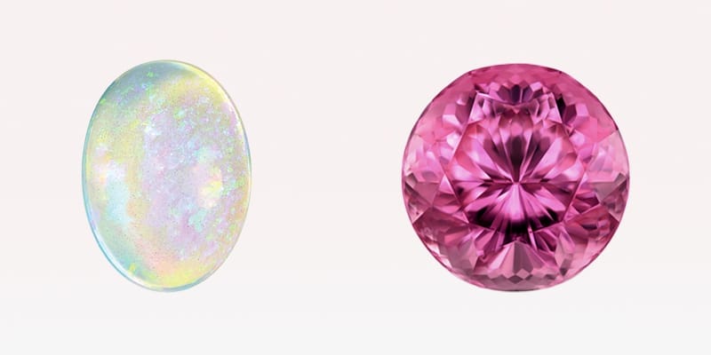 Opal and pink Tourmaline - the October birthstones.