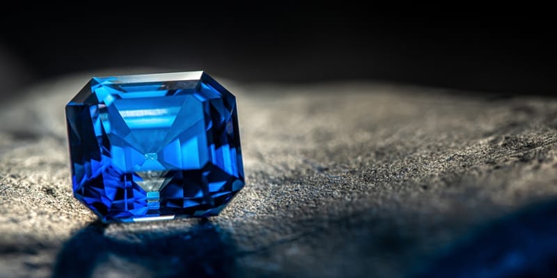 A Blue Sapphire Luxury Precious Gemstone.